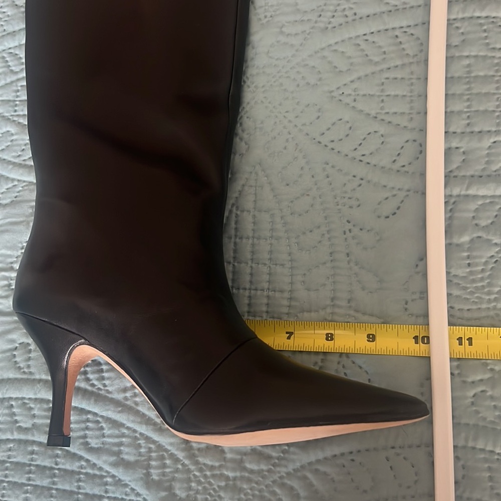 $650 Loeffler Randall Women's Whitney Heel Tall Leather Pull On Boot Black 6.5 - Picture 14 of 14